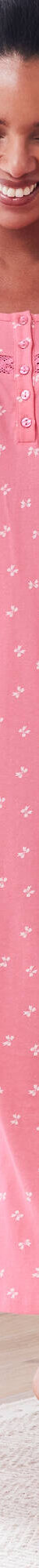 Chemise de nuit longue manches longues imprimé nœuds (rose foncé) Chemise de nuit longue manches longues imprimé nœuds (rose foncé)